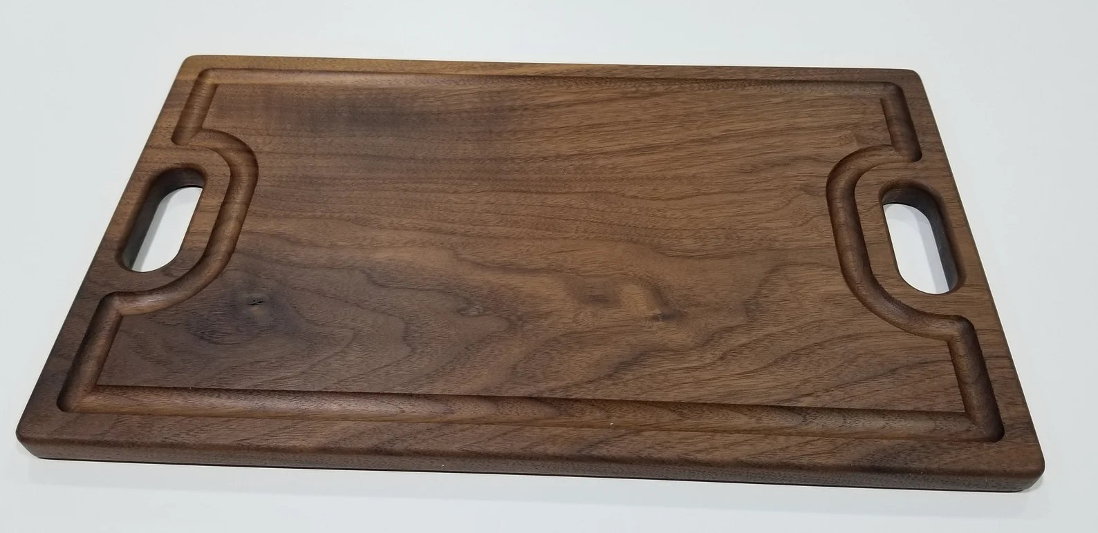 Large Walnut Cutting Board: Reversible Wood Serving Board with Handles