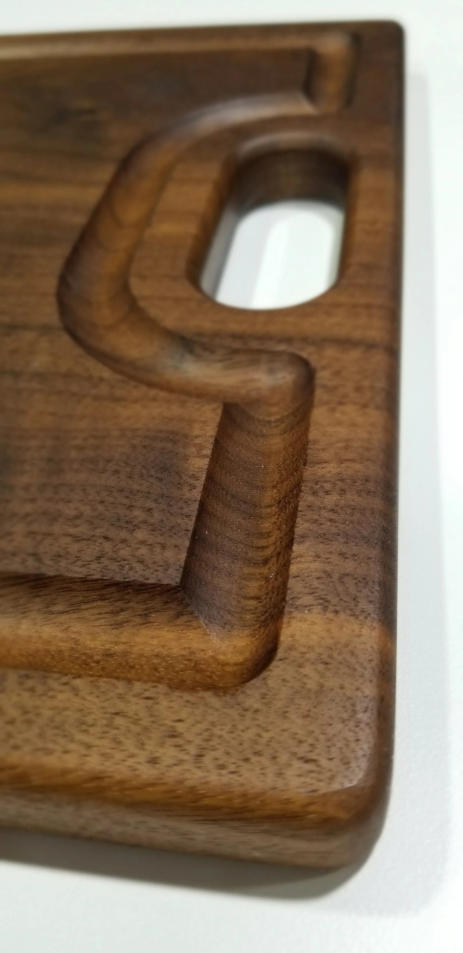 Large Walnut Cutting Board: Reversible Wood Serving Board with Handles
