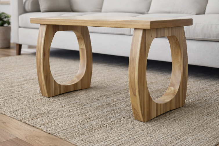 Reclaimed Walnut Coffee Table Legs: Oval-Cut, Edge Grain - 16.5"