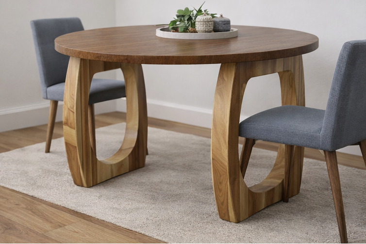 Reclaimed Walnut Coffee Table Legs: Oval-Cut, Edge Grain - 16.5"