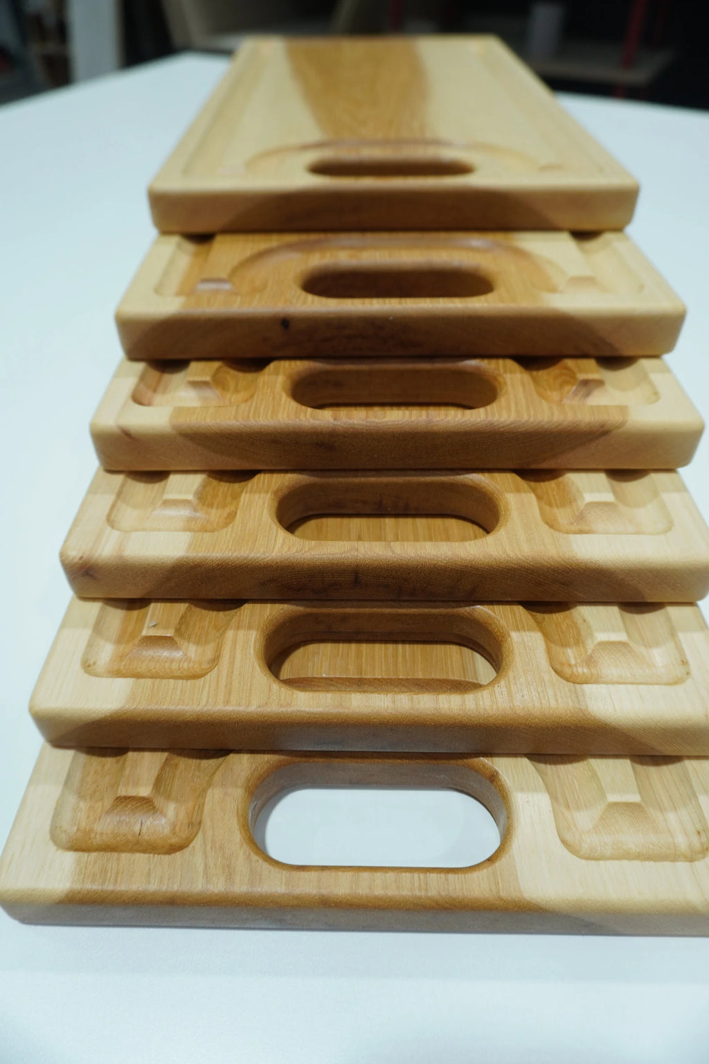 Hickory Cutting Board: Reversible Wood Serving Board with Handles