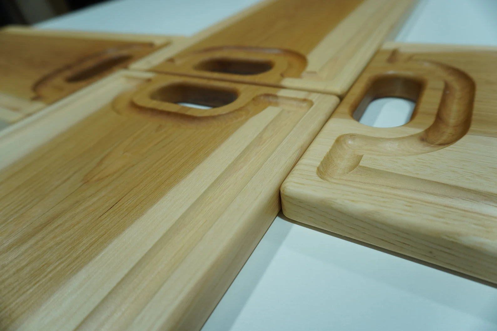 Hickory Cutting Board: Reversible Wood Serving Board with Handles