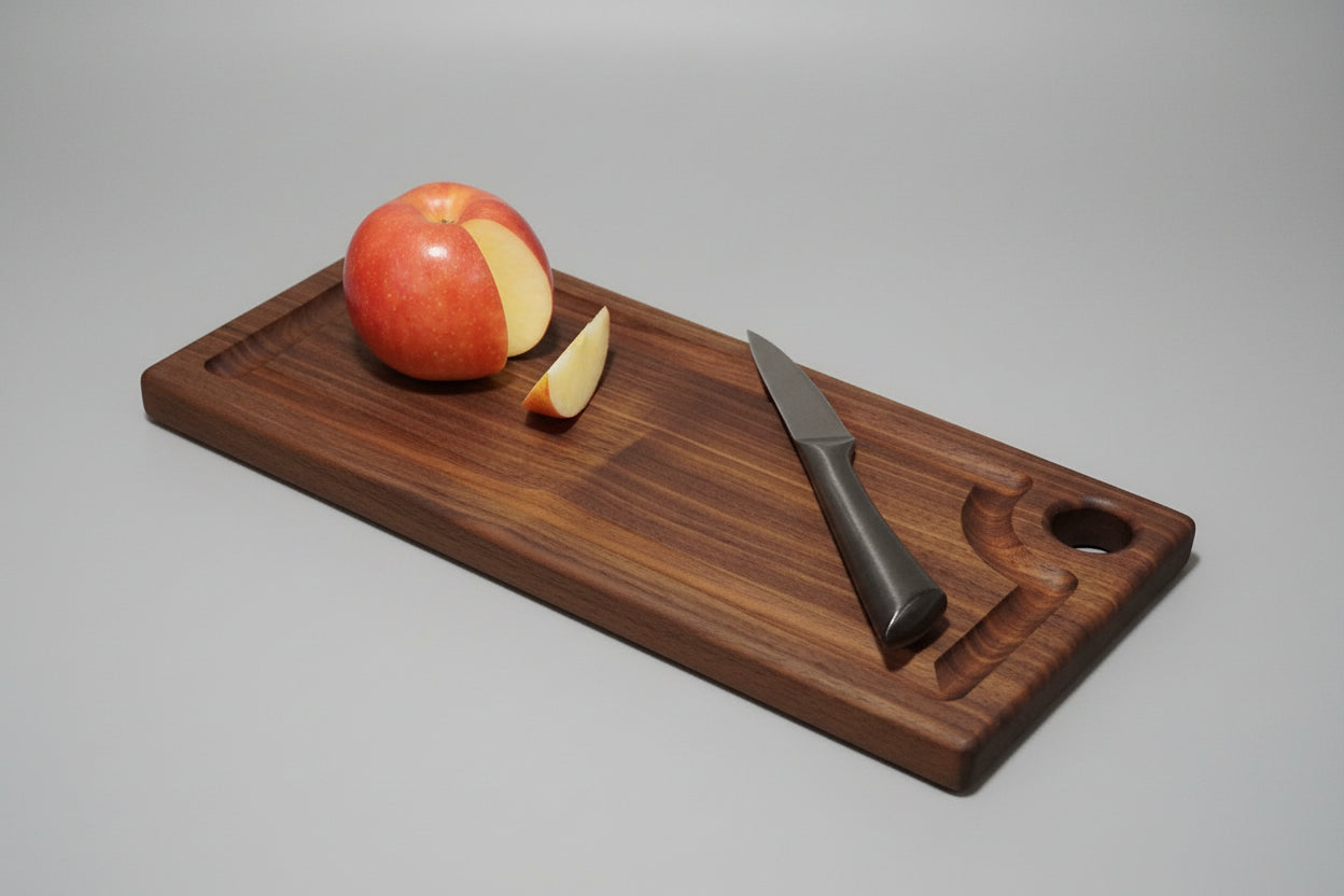 Walnut Reversible Wood Cutting Board with Juice Groove
