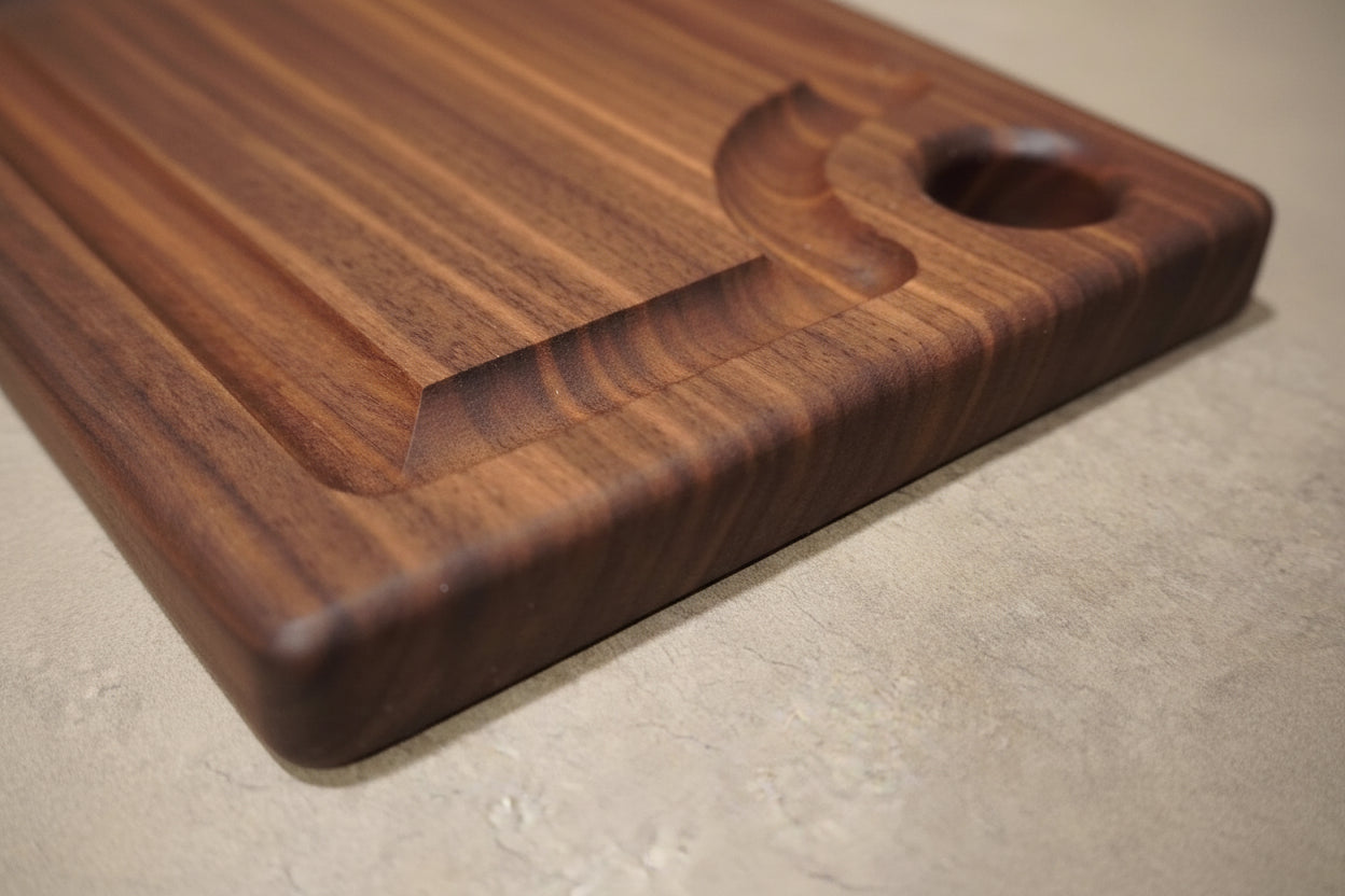 Walnut Reversible Wood Cutting Board with Juice Groove